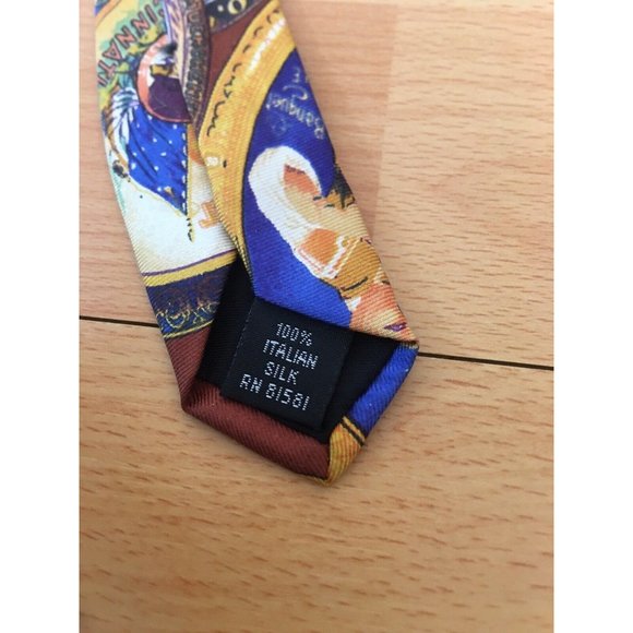 Byblos Brown Brewing Co Beer Pattern 100% Italian Silk Men’s Tie EUC - Picture 5 of 7